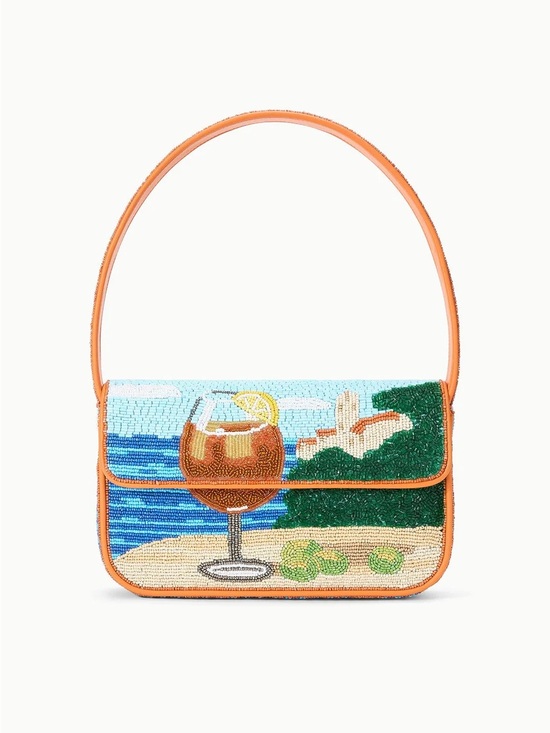 STAUD Handbags - STAUD Tommy Beaded Bag- Sunset Spritz Aperol Sprtiz